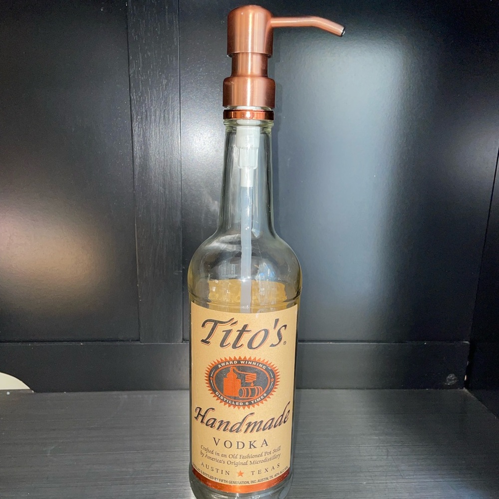 Tito's Handmade Vodka Dispenser with Copper Pump